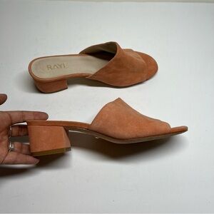 RAYE Peach Suede Slip On Sandal